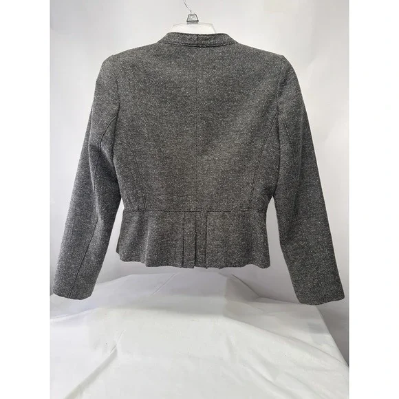 Worthington Petite Med Pleated Cropped herringbone Button jacket. Well tailored. - Picture 2 of 14